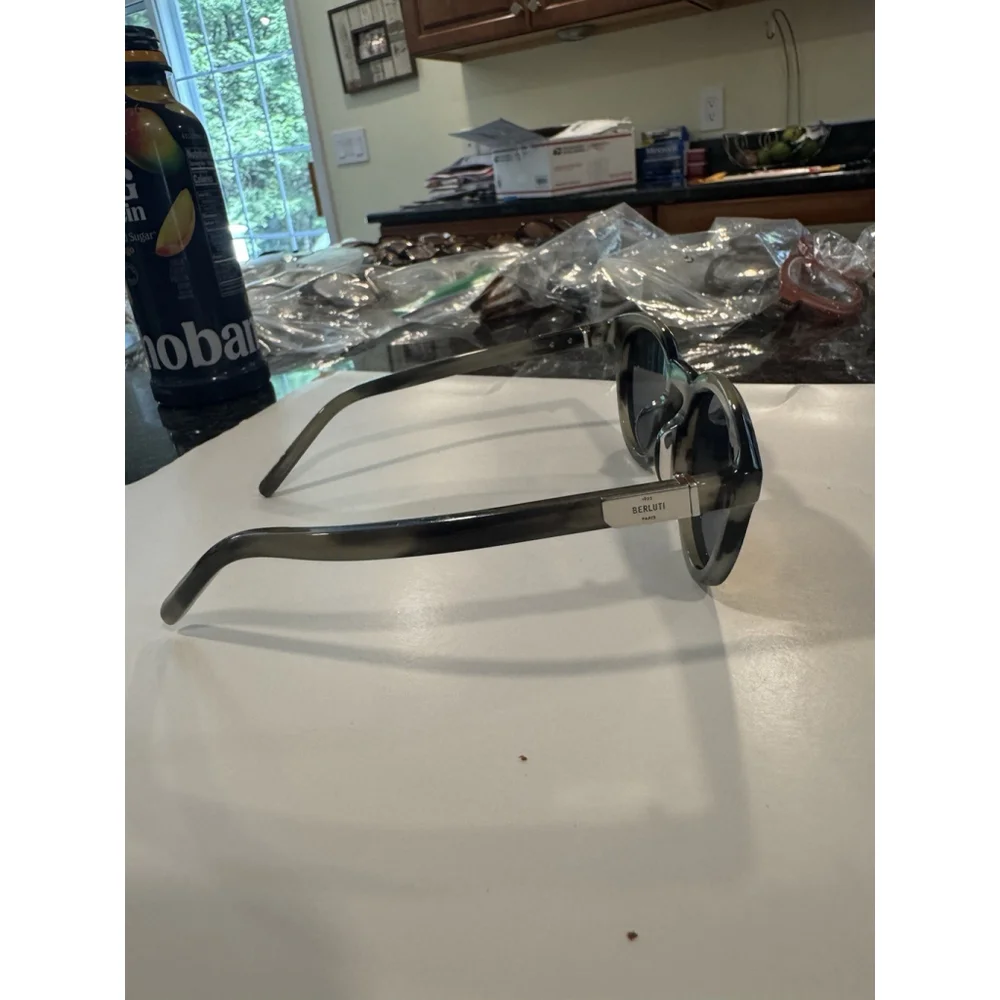 Berluti Grey Marble Orange Mirror Sunglasses BL40001U 64V